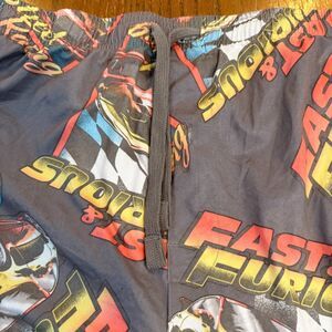 Fast & Furious Mens XL Pajama Pants Street Racing Cars Graphic Lounge Gray